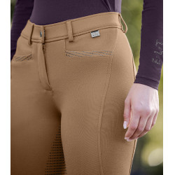 Pantaloni da equitazione ELT Oktavia in silicone Cappuccino Marrone
