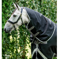 Collo copricapo Horseware 150g per coperta Amigo XL Nero / grigio titanio / argento