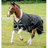 Coperta Horseware Amigo 1200D XL Turnout 150g Nero / grigio titanio / argento