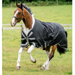 Coperta Horseware Amigo 1200D XL Turnout 150g Nero / grigio titanio / argento