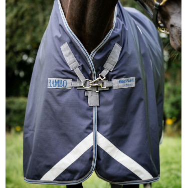 Coperta Horseware Rambo Optimo Bundle 0g + Liner 200g Marino / temporale / grigio argento Blu marino Coperta Horseware Rambo Optimo Bundle 0g + Liner 200g Marino / temporale / grigio argento Blu marino