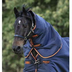 Copricollo Horseware 50g per coperta Rambo Supreme Blu navy / arancione Copricollo Horseware 50g per coperta Rambo Supreme Blu navy / arancione