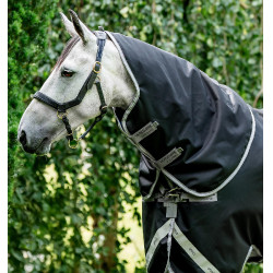 Copricollo Horseware 0g per coperta Amigo XL Nero / grigio titanio / argento