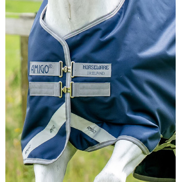 Coperta Horseware Amigo Bravo 12 50g Turnout Marina / grigio titanio / argento Coperta Horseware Amigo Bravo 12 50g Turnout Marina / grigio titanio / argento