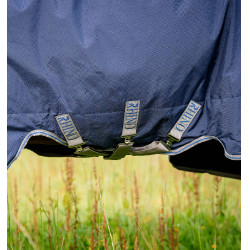 Coperta Horseware Rhino Plus Vari-Layer 450g Nero / grigio titanio / blu classico