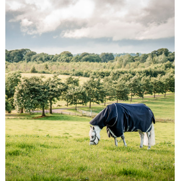 Coperta Horseware Rambo Supreme Turnout Vari-layer 1680D 450g Marino / temporale / grigio argento Blu marino