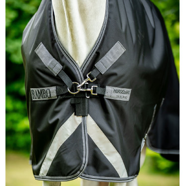Coperta da esterno Horseware Rambo Wug 200g Nero / temporale / grigio argento