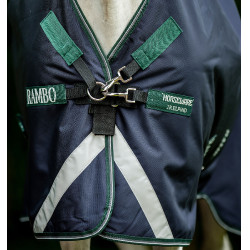 Coperta da esterno Horseware Rambo Wug 0g 1000D Blu marino / verde cacciatore / argento