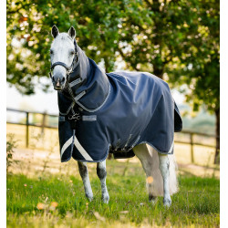 Coperta Horseware Rambo Supreme 1000D Turnout 50g Marino / temporale / grigio argento Blu marino