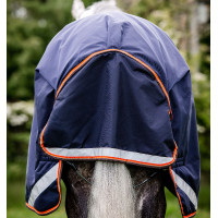 Coperta Horseware Rambo Original 100g con Leg Arches Marina / arancione Blu Coperta Horseware Rambo Original 100g con Leg Arches Marina / arancione Blu