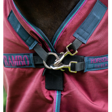 Coperta Horseware Rambo Original 0g con Leg Arches Bordeaux
