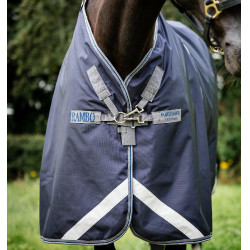 Coperta Horseware Rambo® Optimo Turnout 0g 1000D Marino / temporale / grigio argento Blu marino