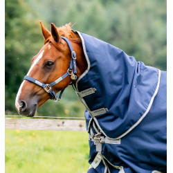 Copricollo Horseware Amigo® Bravo 12 Original 150g 1200D Marino / grigio titanio / argento Blu marino