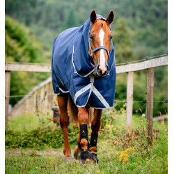 Coperta Horseware Amigo® Bravo 12 Plus 250g 1200D Marina / grigio titanio / argento Blu marino