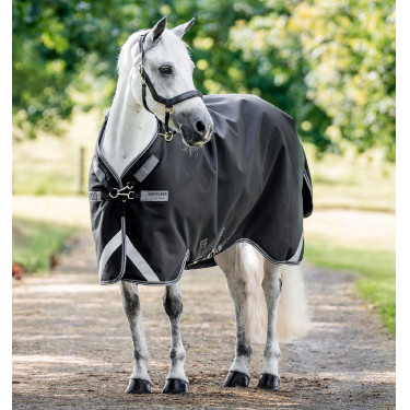 Coperta Horseware Rambo 1680D Turnout 0g Nero / temporale / grigio argento