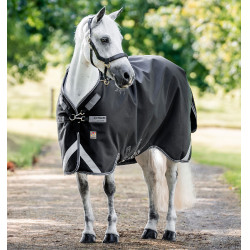 Coperta Horseware Rambo 1680D Turnout 250g VL Nero / temporale / grigio argento