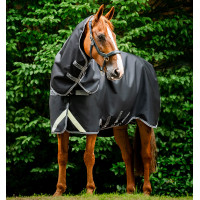 Coperta Horseware Rambo 1680D Turnout Plus 100g Nero / temporale / grigio argento