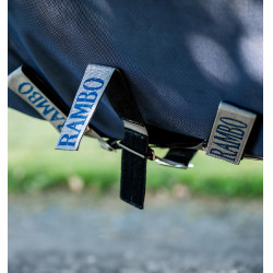 Coperta Horseware Rambo 1680D Turnout 0g Marino / temporale / grigio argento Blu marino