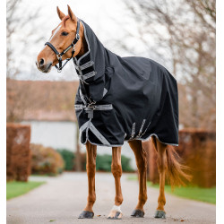 Coperta Horseware Amigo 1200D Integrated Turnout 0g Nero / grigio titanio / argento