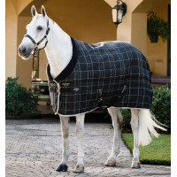 Coperta da scuderia Horseware Rhino 100g Nero / quadri bianco grigi Coperta da scuderia Horseware Rhino 100g Nero / quadri bianco grigi