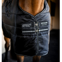Coperta da scuderia Horseware Amigo Ripstop Insulator 350g Nero / nero / argento