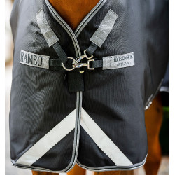 Coperta Horseware Rambo Supreme Turnout Vari-layer 1680D 450g Nero / temporale / grigio argento