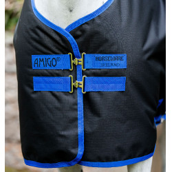Coperta Horseware Amigo Ripstop 900D Turnout 100g Nero / blu classico
