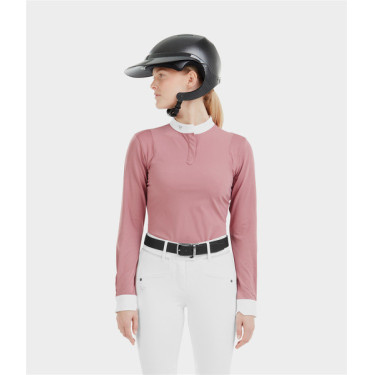 Camicia da concorso Aerolight maniche lunghe Horse Pilot donna Rosa mesa