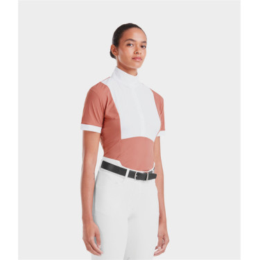 Camicia da concorso Monica Horse Pilot maniche corte donna Polvere di mattone Rosa