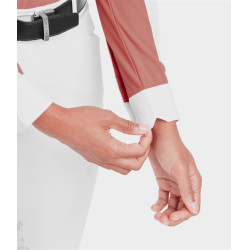 Camicia da concorso Monica Horse Pilot maniche lunghe donna Polvere di mattone Rosa Camicia da concorso Monica Horse Pilot maniche lunghe donna Polvere di mattone Rosa
