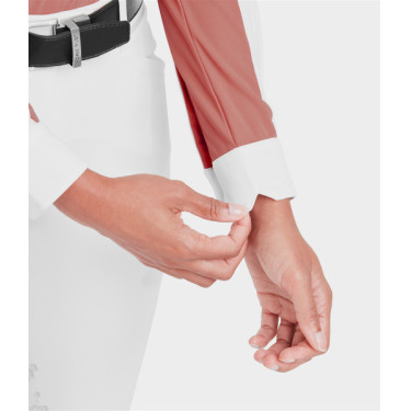 Camicia da concorso Monica Horse Pilot maniche lunghe donna Polvere di mattone Rosa Camicia da concorso Monica Horse Pilot maniche lunghe donna Polvere di mattone Rosa