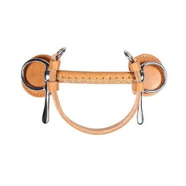 Morso da attacco dritto Frisco June Finn-Tack con rivestimento in pelle