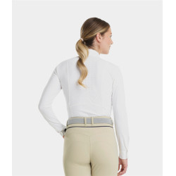 Polo da concorso Monica Horse Pilot maniche lunghe donna Bianco