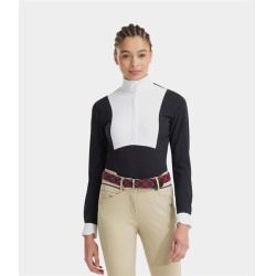 Polo da concorso Monica Horse Pilot maniche lunghe donna Notte scura Nero Polo da concorso Monica Horse Pilot maniche lunghe donna Notte scura Nero