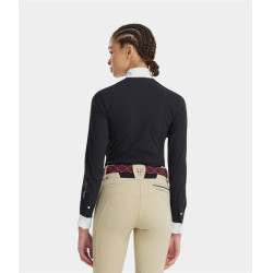 Polo da concorso Monica Horse Pilot maniche lunghe donna Notte scura Nero Polo da concorso Monica Horse Pilot maniche lunghe donna Notte scura Nero