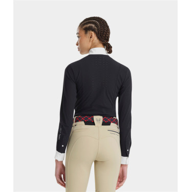 Polo da concorso Monica Horse Pilot maniche lunghe donna Notte scura Nero Polo da concorso Monica Horse Pilot maniche lunghe donna Notte scura Nero