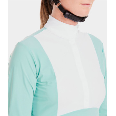 Polo da concorso Monica Horse Pilot maniche lunghe donna Verde mare