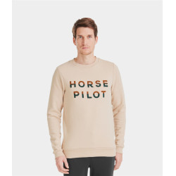 Felpa Horse Pilot Team uomo Sabbia Beige Felpa Horse Pilot Team uomo Sabbia Beige