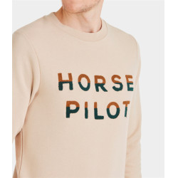 Felpa Horse Pilot Team uomo Sabbia Beige Felpa Horse Pilot Team uomo Sabbia Beige