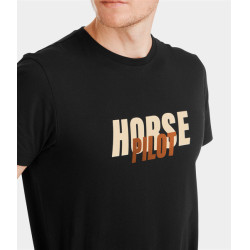 T-shirt Horse Pilot Team uomo Nero