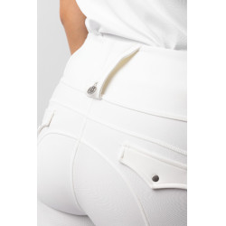 Pantaloni da equitazione B Vertigo ibridi a compressione Chiara da donna Bianco
