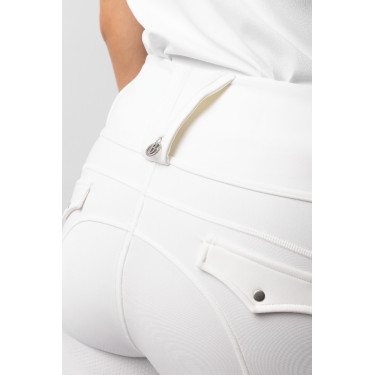 Pantaloni da equitazione B Vertigo ibridi a compressione Chiara da donna Bianco