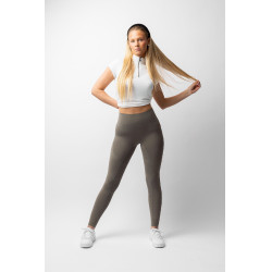 Leggings da equitazione B Vertigo Viktoria da donna senza cuciture con grip integrale Basilico caldo Rosa