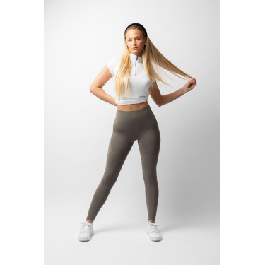 Leggings da equitazione B Vertigo Viktoria da donna senza cuciture con grip integrale Basilico caldo Rosa