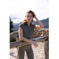 Leggings da equitazione B Vertigo Viktoria da donna senza cuciture con grip integrale Basilico caldo Rosa