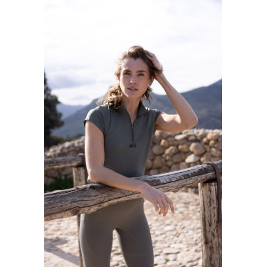 Leggings da equitazione B Vertigo Viktoria da donna senza cuciture con grip integrale Basilico caldo Rosa