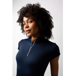 Camicia da allenamento Horze Mina donna Apertura Blu marino