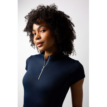 Camicia da allenamento Horze Mina donna Apertura Blu marino