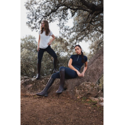 Camicia da allenamento Horze Mina donna Apertura Blu marino