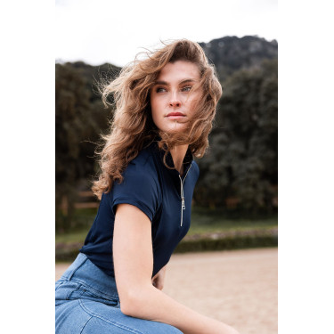 Camicia da allenamento Horze Mina donna Apertura Blu marino